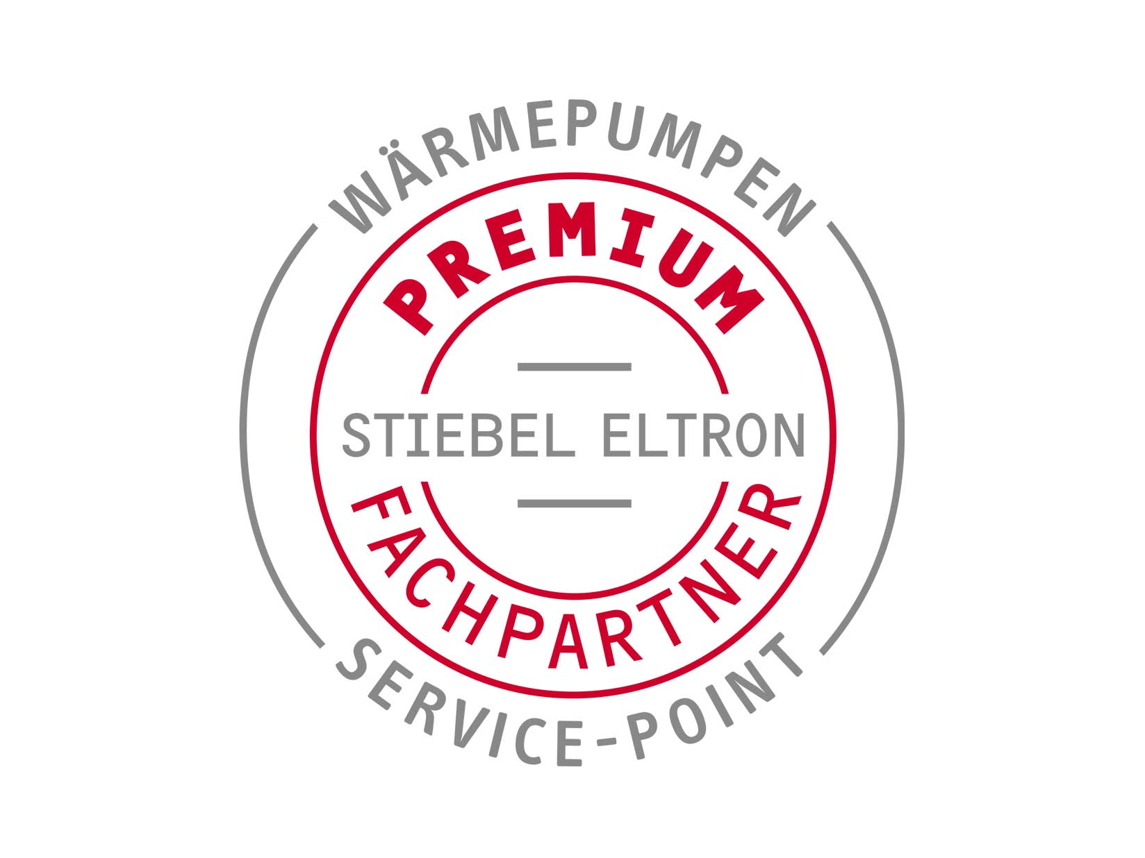 Rundes Signet, in der Mitte steht STIEBEL ELTRON PREMIUM FACHPARTNER WÄRMEPUMPEN SERVICE-POINT