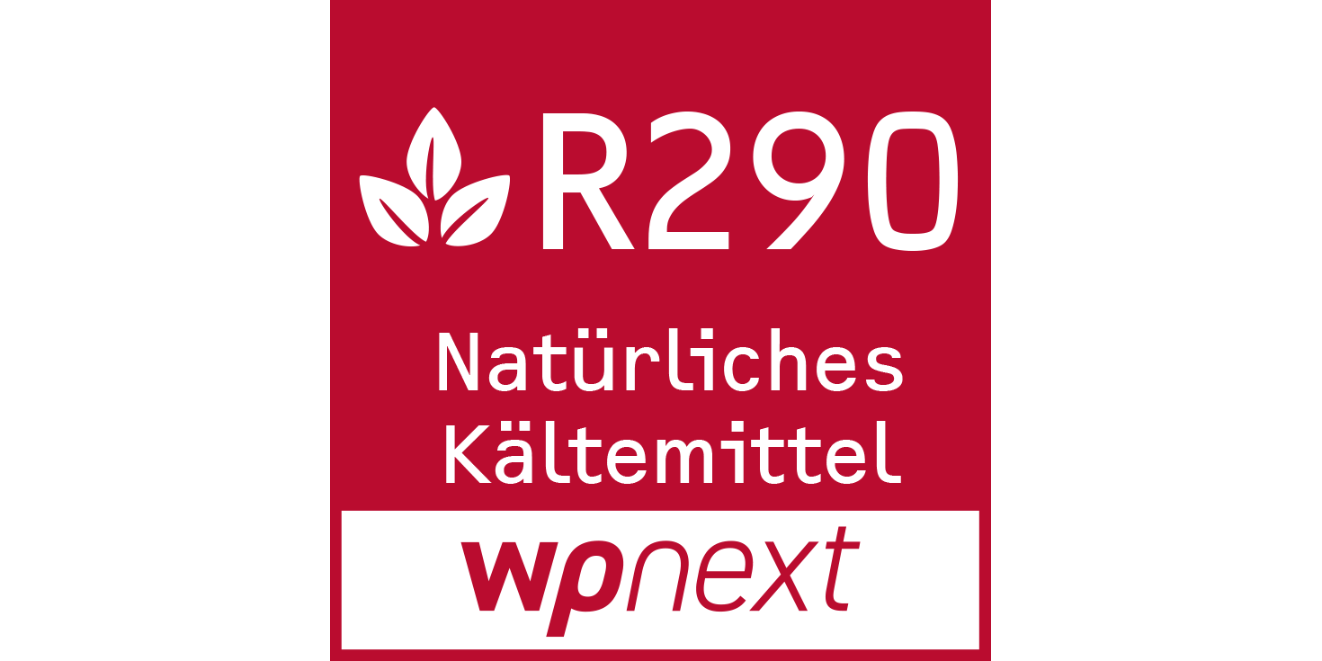 Logo mit der Beschriftung R290, Natürliches Kältemittel, wpnext