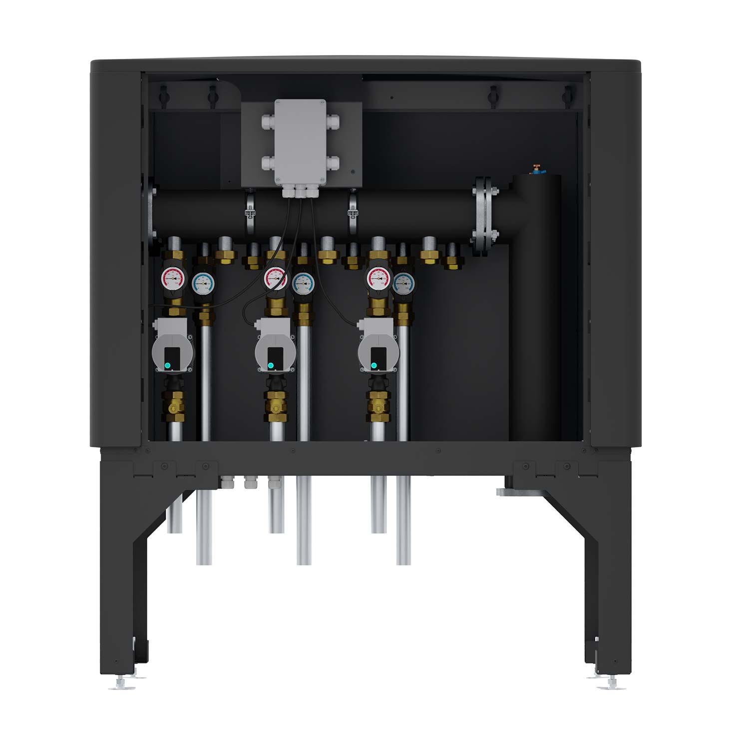Kaskadenmodul AHP-CM von STIEBEL ELTRON mit geöffneter Seitenklappe