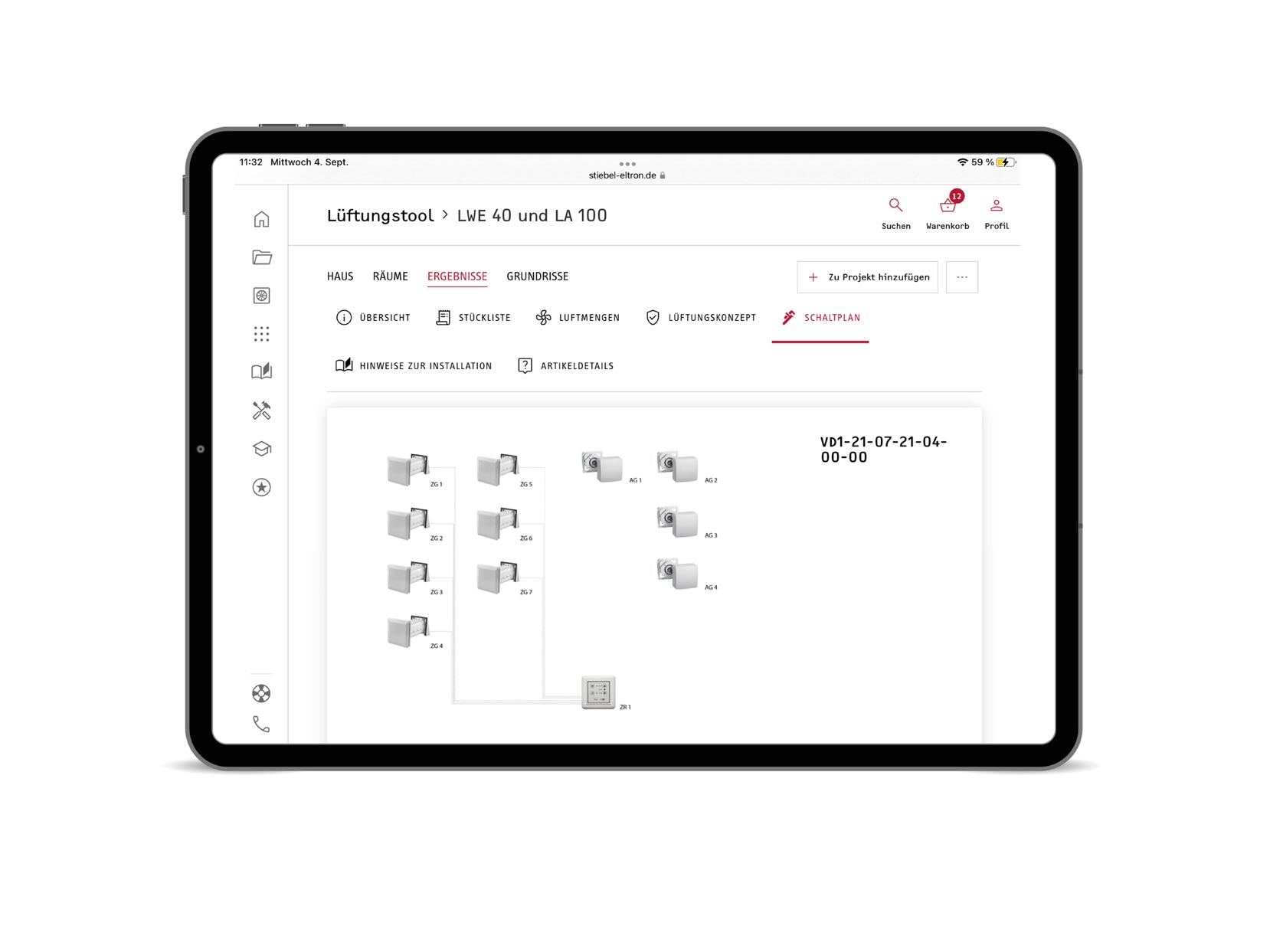 Hinweise zur Installation & Stückliste im Lüftungstool