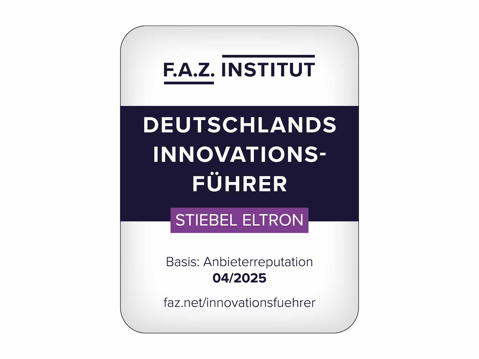FAZ Institut Deutschlands Innovationsführer STIEBEL ELTRON 04/2025