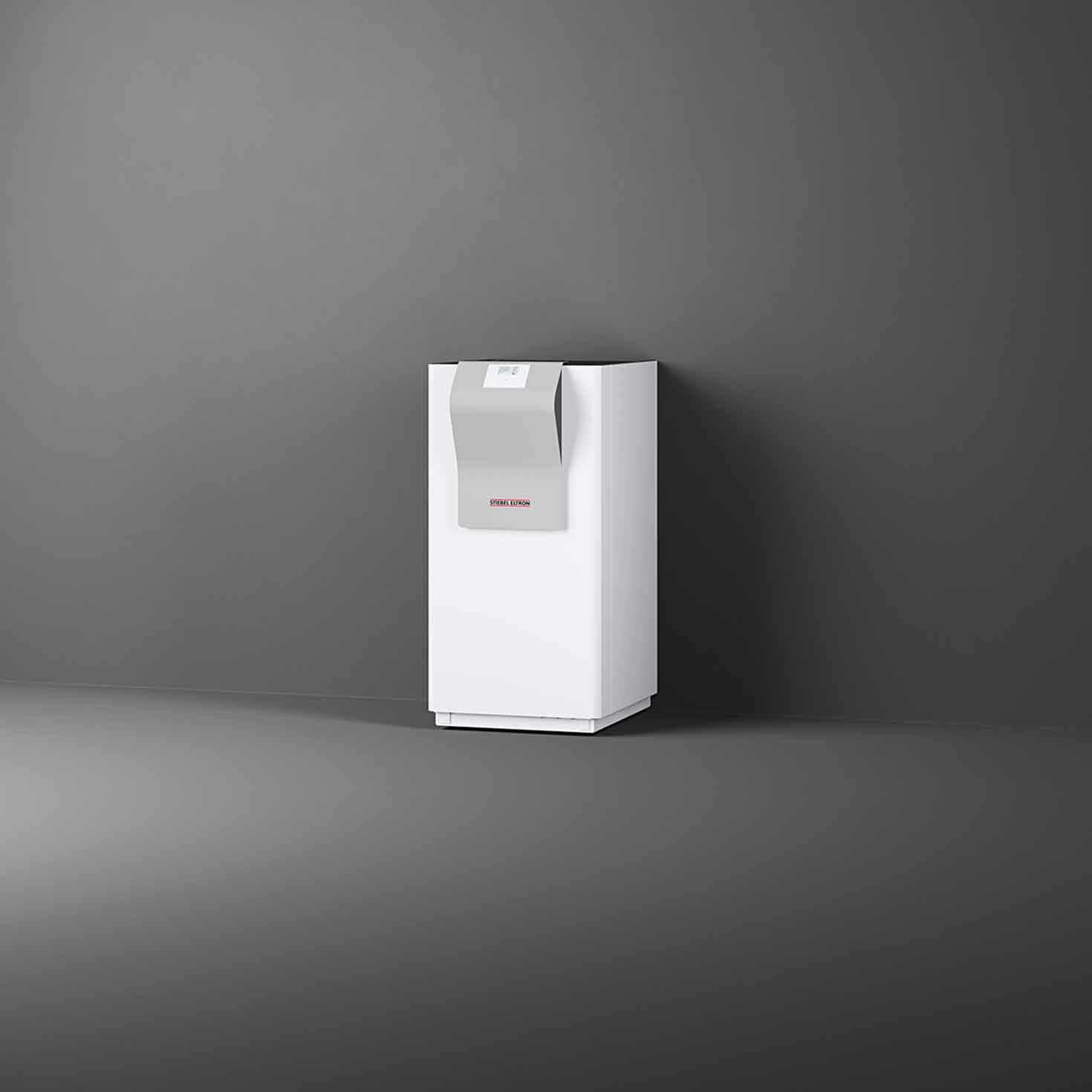 Erdwärmepumpe vor grauem Hintergrund