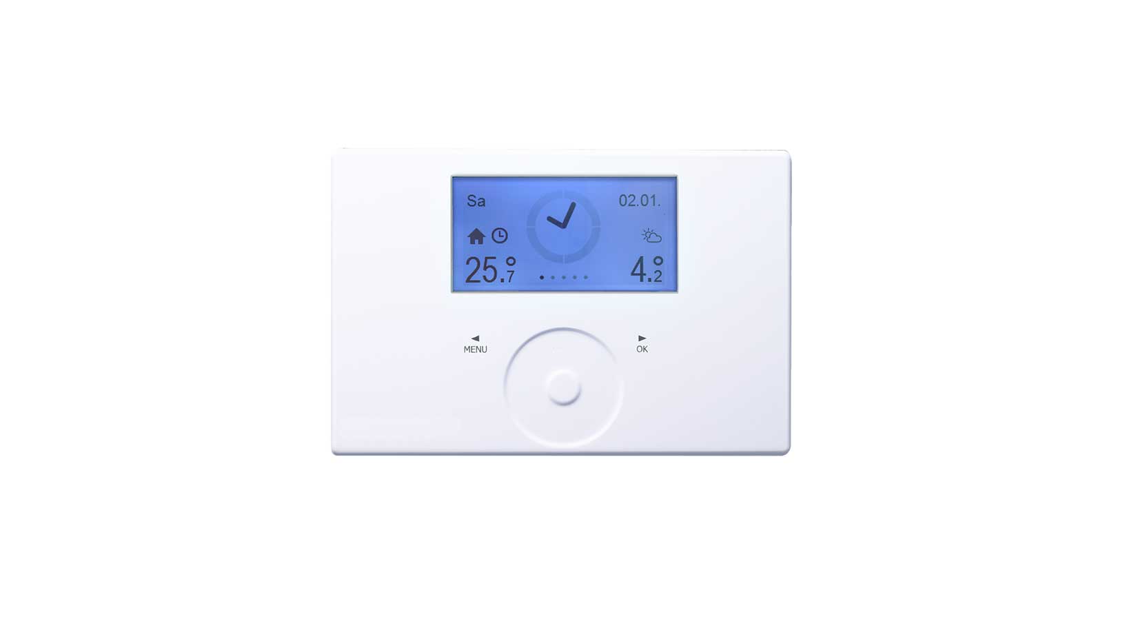 Touchwheel-Fernbedienung FET vor weißem Hintergrund