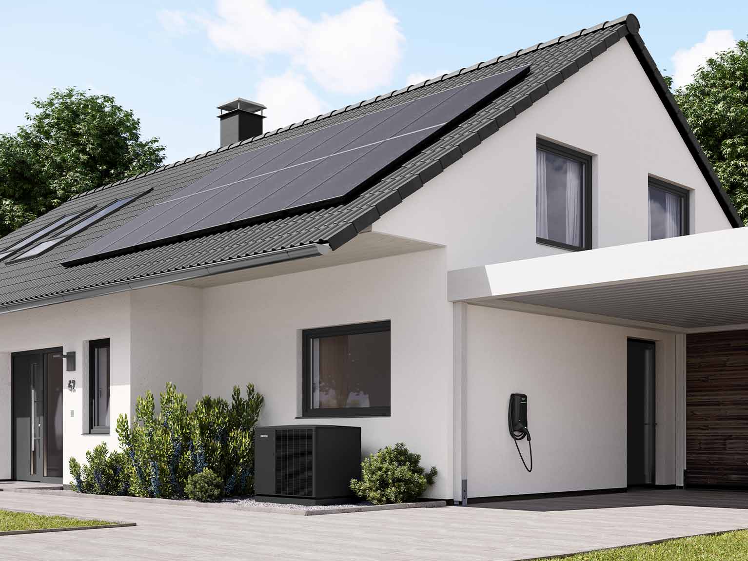Einfamilienhaus mit Solaranlage, Wärmepumpe und Wallbox