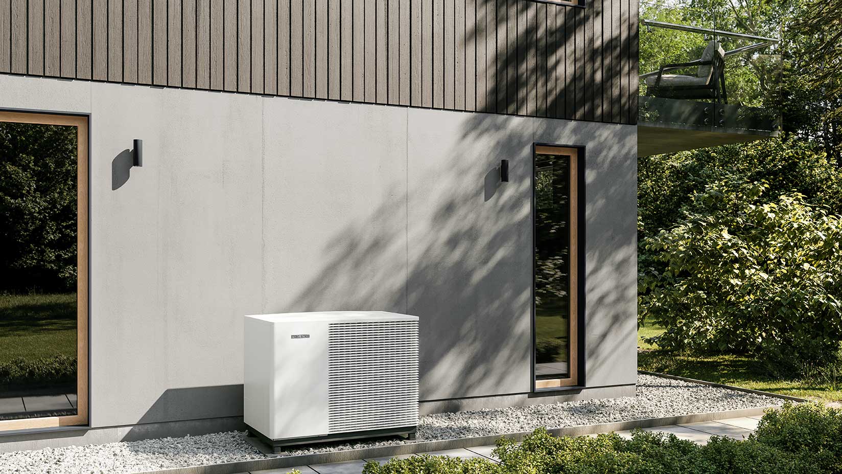 Wärmepumpe vor Neubau