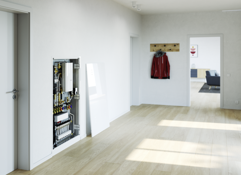 STIEBEL ELTRON Wohnungsstation Trinkwasser und Heizung mit elektrischer Nacherwärmung WS-DUO-T Premium