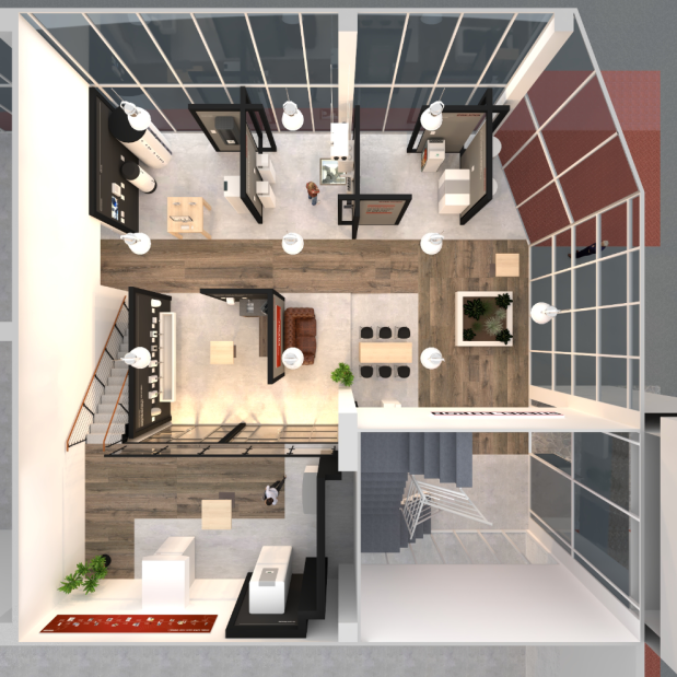 Messestand: Raumaufteilung | Brandbox STIEBEL ELTRON